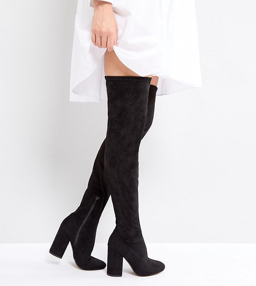 ASOS KATCHER TALL Heeled Over The Knee Boots - Black | ASOS US