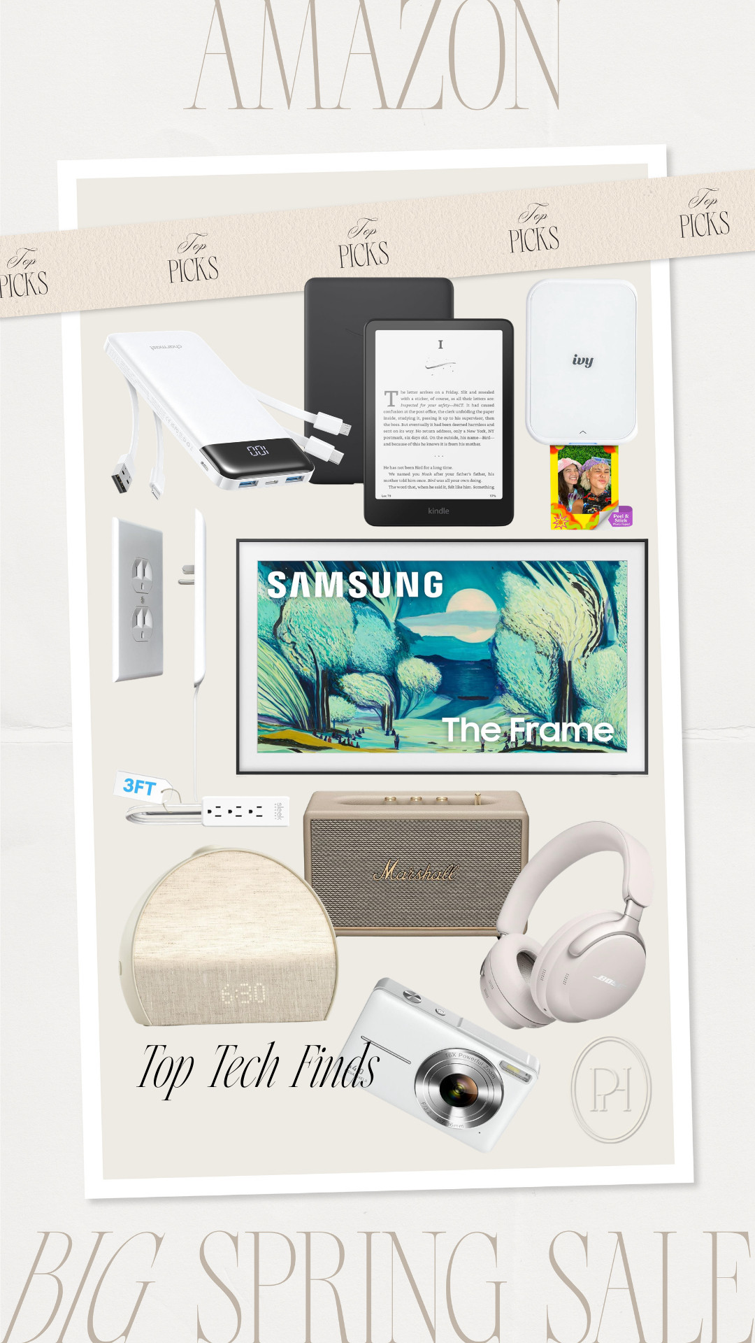 Tech finds I'm loving on sale with Amazon's Big Spring Sale!

Hatch alarm clock, sound machine clock, bluetooth speaker, bluetooth headphones, wireless headphones, e-reader, kindle, portable charger, multi-device charger, mini photo printer, wireless photo printer, outlet extender, wall outlet extender, frame TV 

 #LTKHome #LTKSaleAlert
