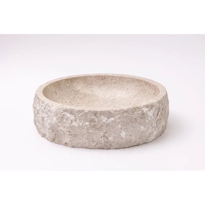 Natural Stone Vessel Bathroom Sink Circular Rustic Ojinaga Marble | Wayfair North America