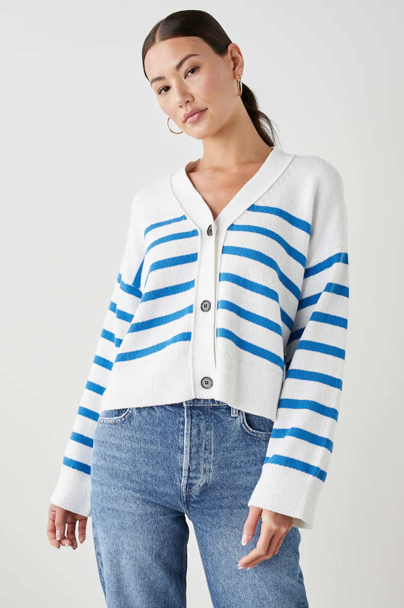 GENEVA CARDIGAN - WHITE AZURE | Rails