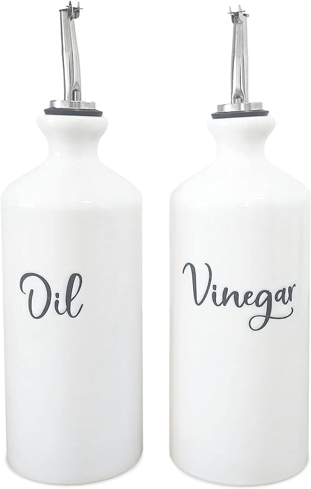 Home Acre Designs Olive Oil Dispenser Set - Olive Oil and Vinegar Dispenser Set for Kitchen - Lab... | Amazon (US)