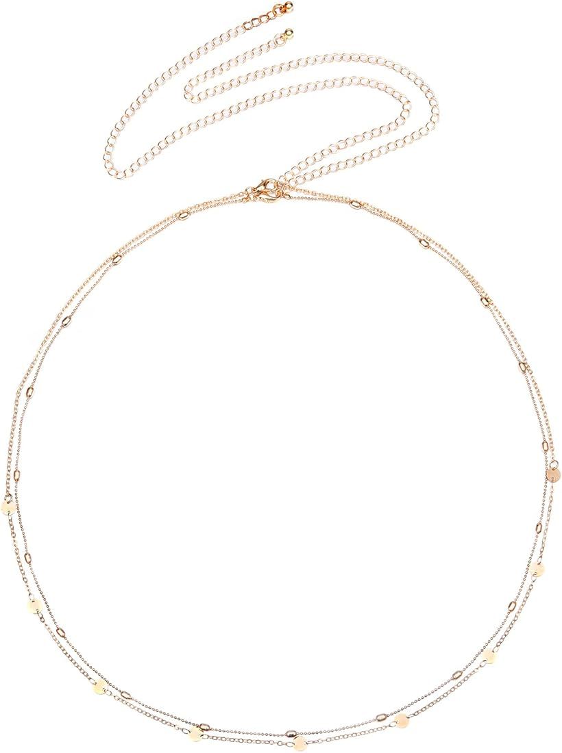 MODRSA Chain Belt Chain Silver Chain Belt Gold Chain Belt with Chain Sunflower Butterfly Waist Ch... | Amazon (US)