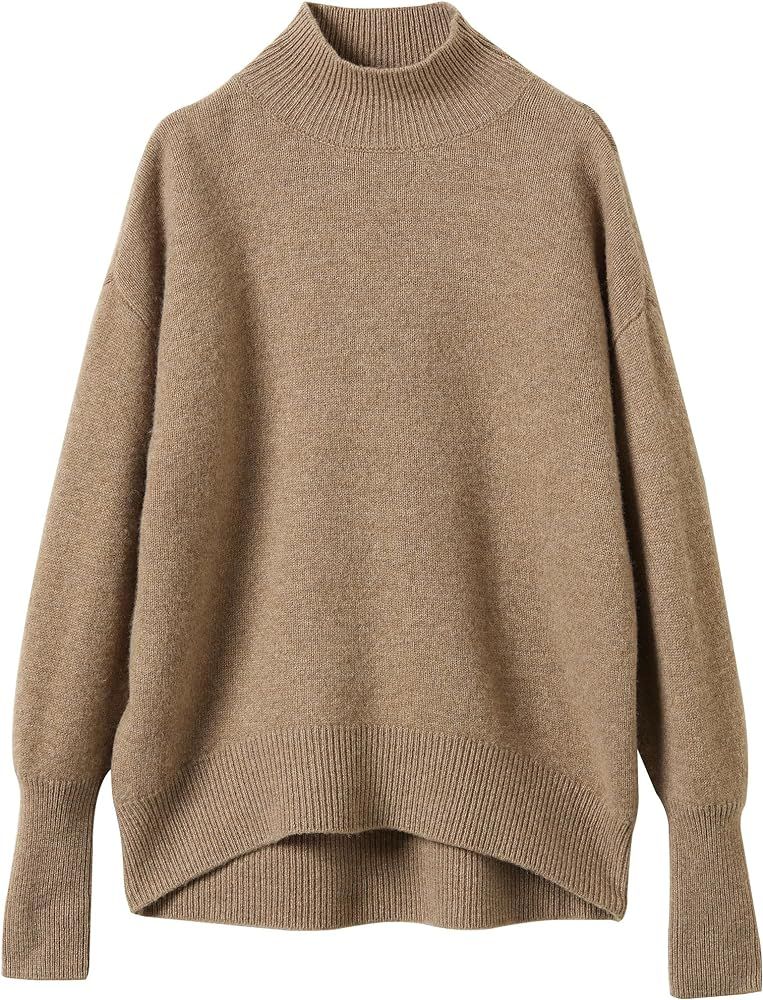LINY XIN 100% Merino Wool Sweater for Women Fall Winter Casual Mock Neck Warm Soft Long Sleeve Lo... | Amazon (US)