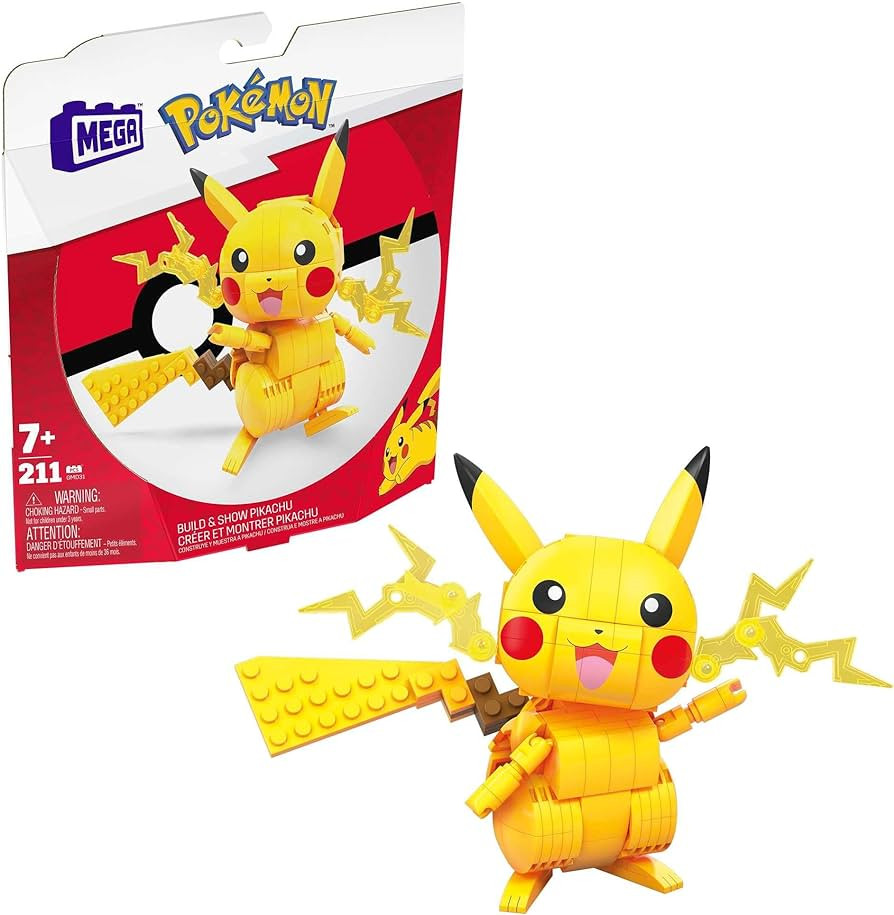 MEGA Pokémon Building Toys Set Build & Show Pikachu with 205 Pieces, Articulated and Poseable, 4... | Amazon (US)