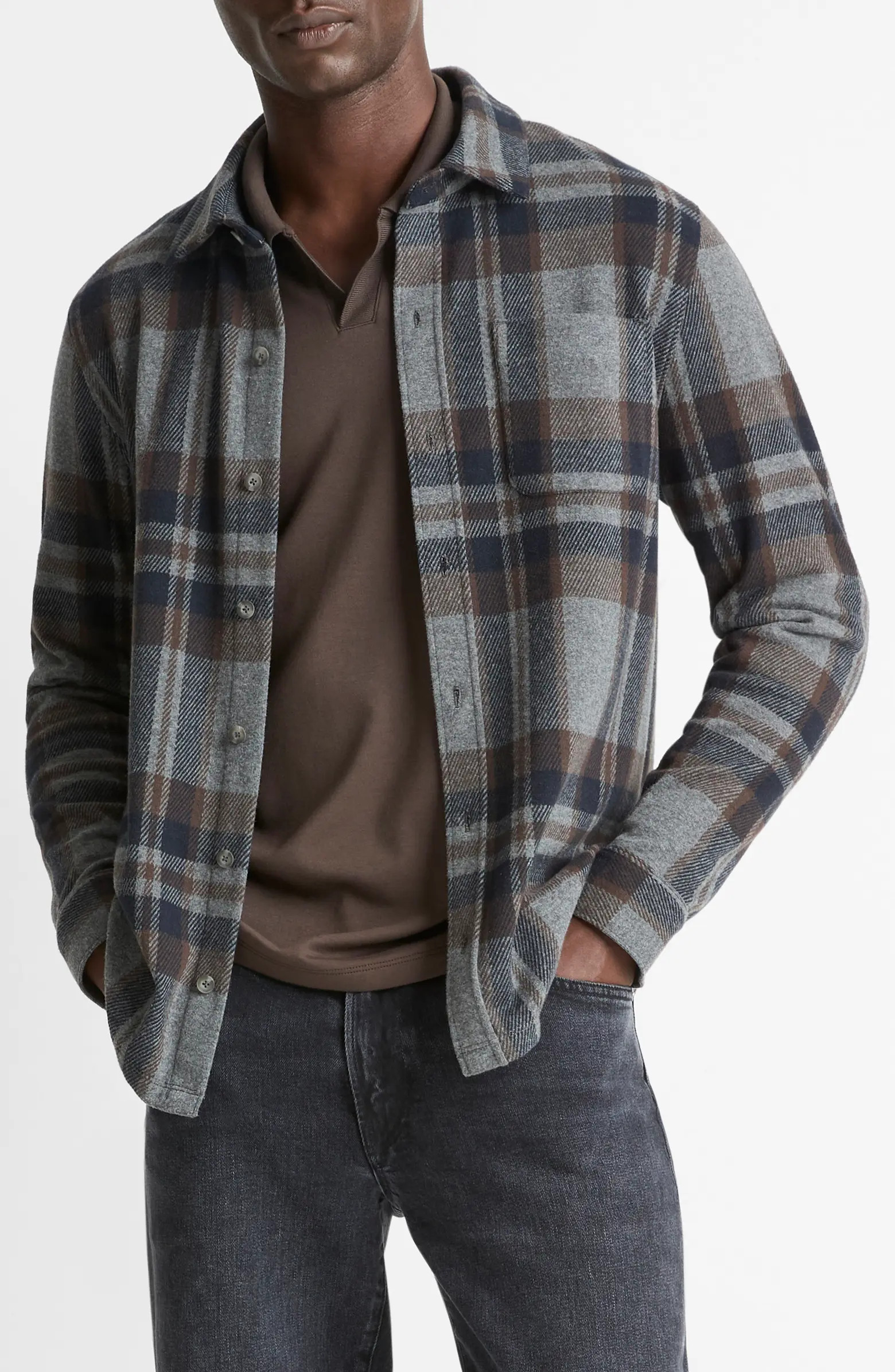 Plaid Knit Shirt Jacket | Nordstrom