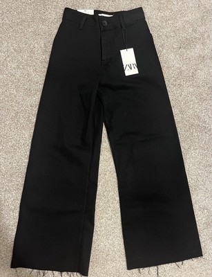 NWT Zara The Marine Straight Jean Black size 6 wide leg high waisted | eBay US