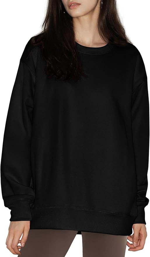 PUMIEY Women's Oversized Sweatshirts Fleece Crew Neck Hoodies with Pockets Long Sleeve Pullover T... | Amazon (US)