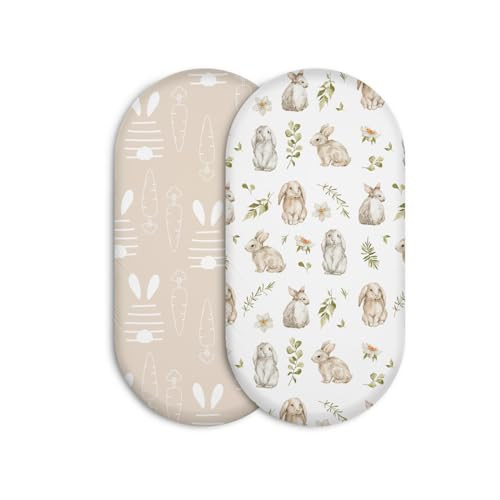 Bassinet Sheets, Bassinet Sheets for Baby Boy and Girl, Bassinet Sheet Neutral, Fit for Rectangle, Round, Oval, Hourglass Mattress, Flexible for Different Bassinet Pad/Mattress 2 Pack | Amazon (US)