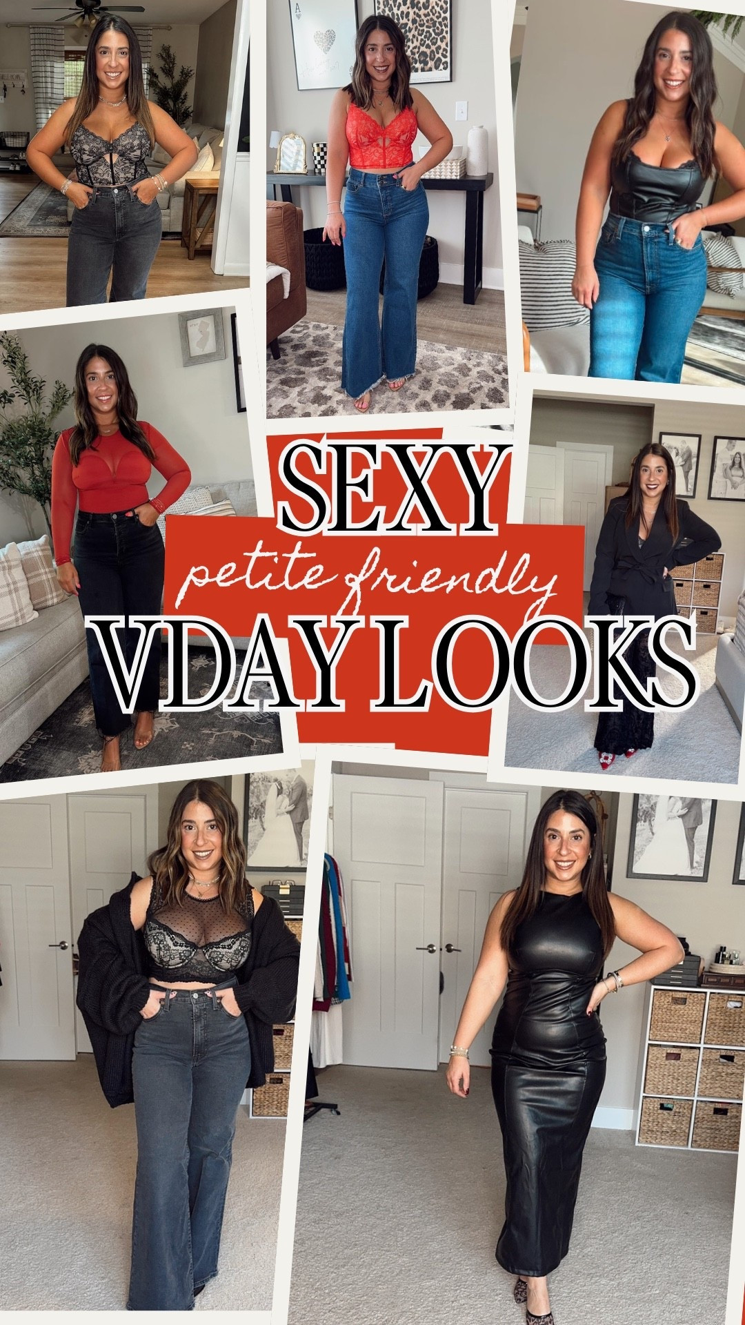 Date night outfits are always so fun to put together, but I had to round up some of my favorite outfits for a sexy Valentine’s Day! The red and black look is so chic together and leather and lace is always so sexy! 
Parents night out, moms night out outfit inspo, vday date night 

#LTKMidsize #LTKPetite #LTKValentine