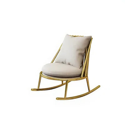 Modern Sleigh Design Cotton And Linen Rocking Chai Rocking Chair | Wayfair North America