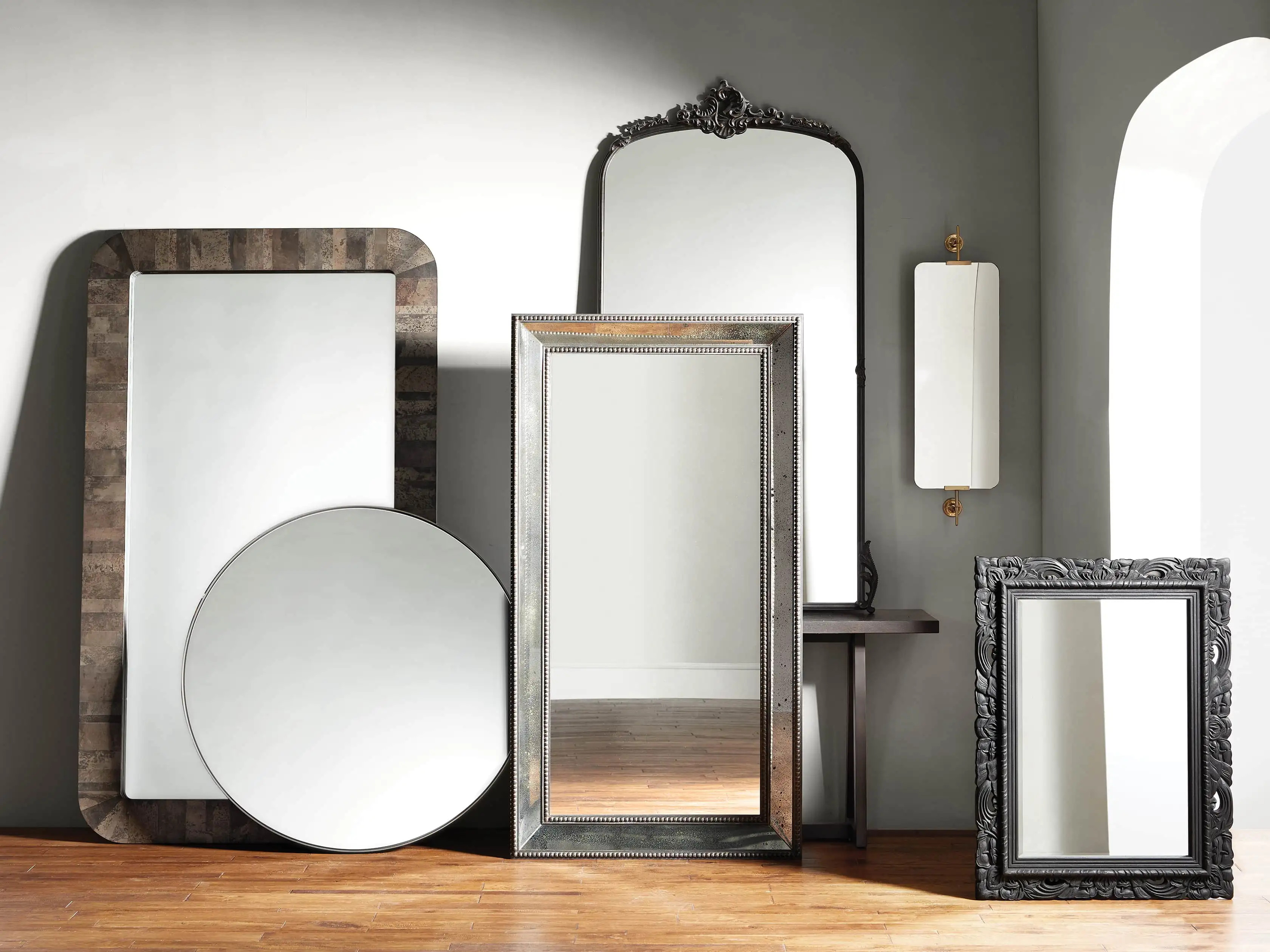 Calla Wall Mirror in Black | Arhaus