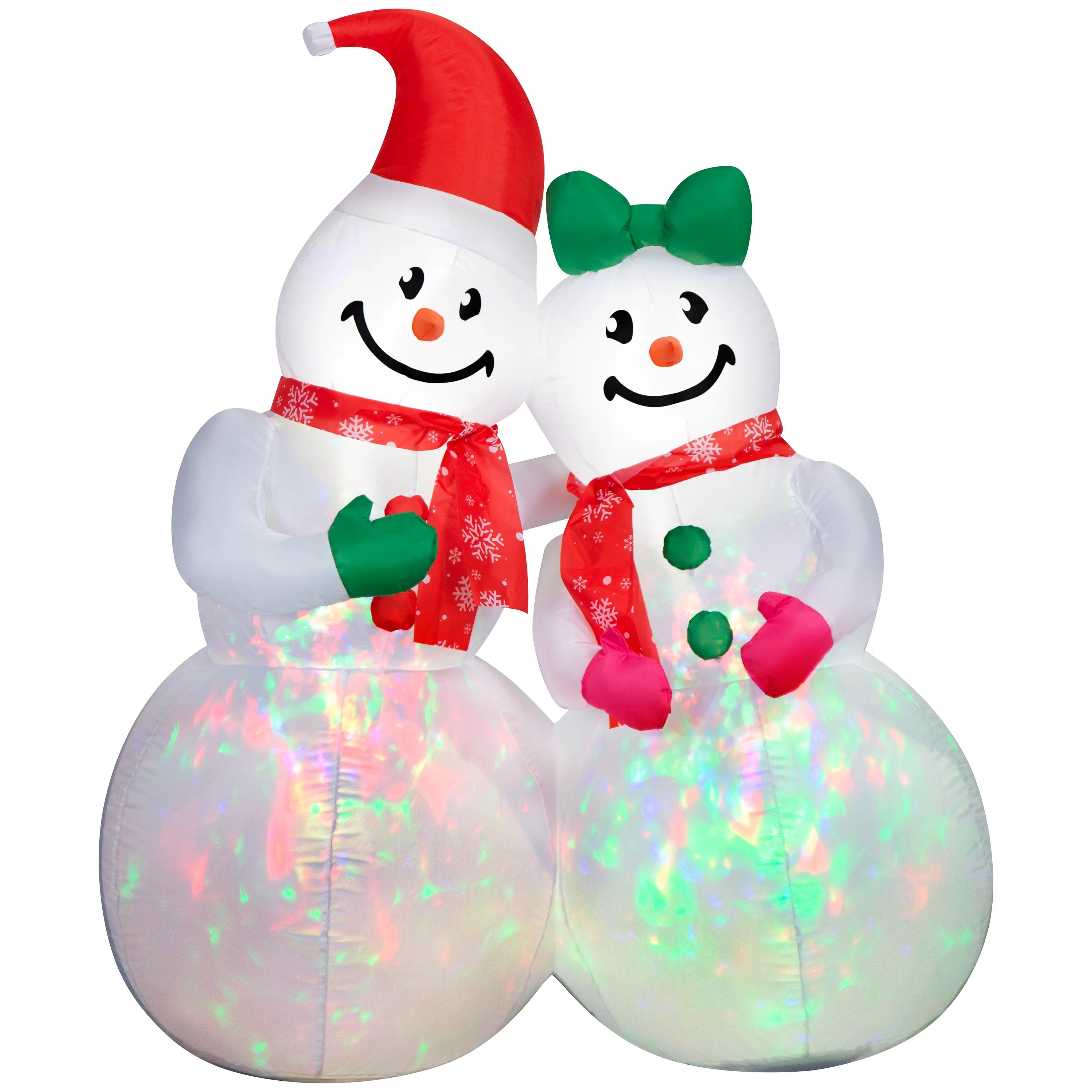 4 ft Lightshow Snow Couple Christmas Airblown Yard Inflatable, Multicolor, by Holiday Time | Walmart (US)