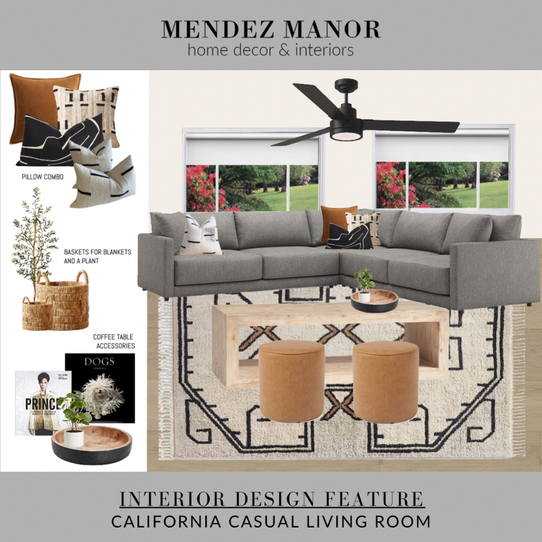 2D living room / family room design. 

Featuring the Gather sectional from Crate & Barrel with the Folsom coffee table from Pottery Barn. 

#ltkhome #furniture #graysectional 