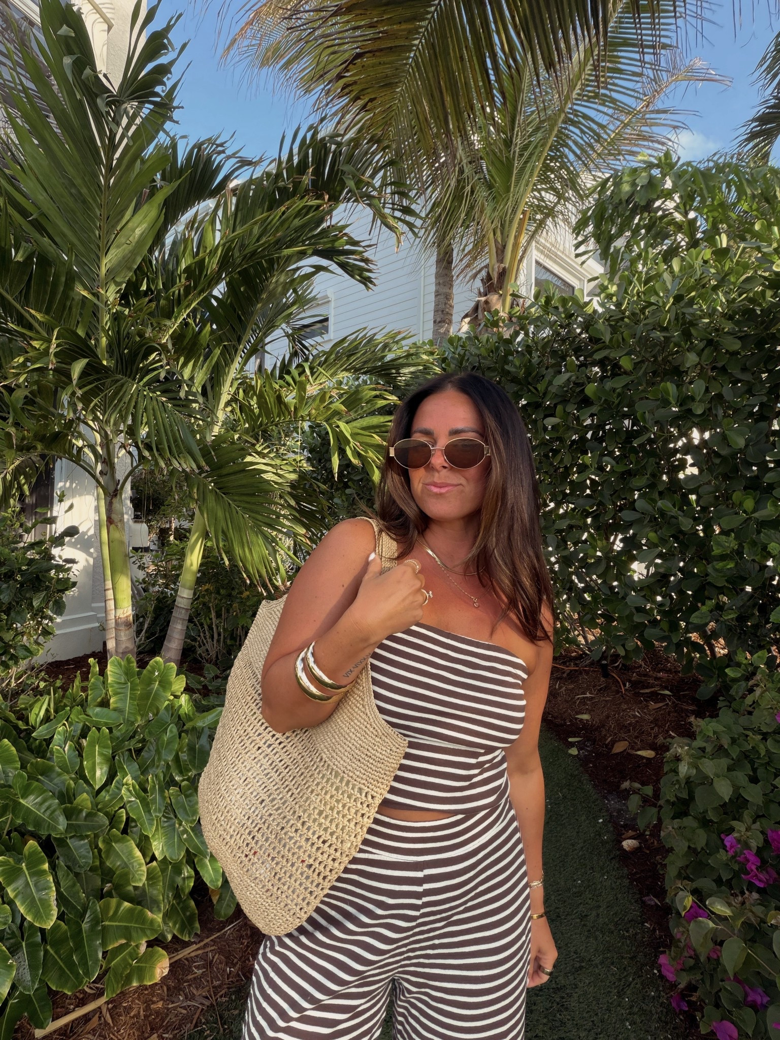 Brown and white stripe set 🤎

#LTKootd #LTKTravel #LTKgrwm