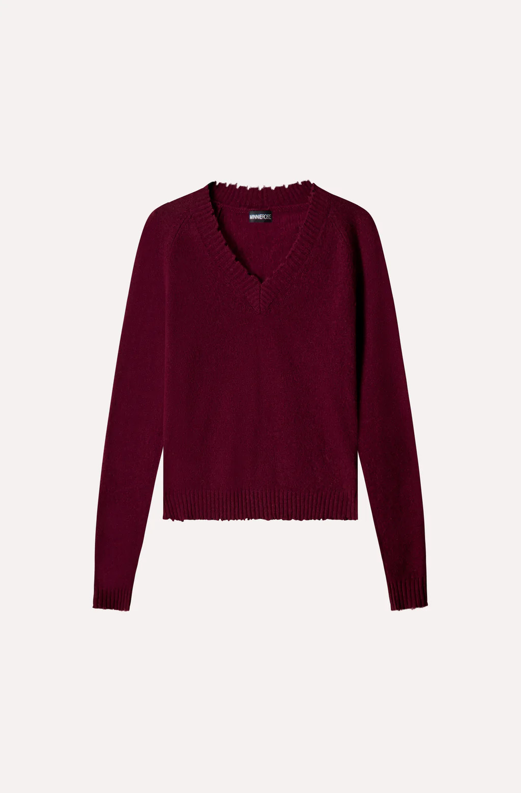 7GG Cashmere Frayed Edge Cropped V | Minnie Rose