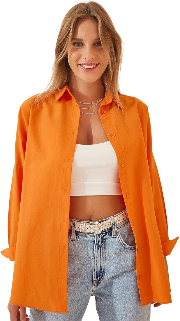 BIG DART Oversized Button Down Shirts for Women, Dressy Casual Long Sleeve Blouses Summer Tops Tu... | Amazon (US)