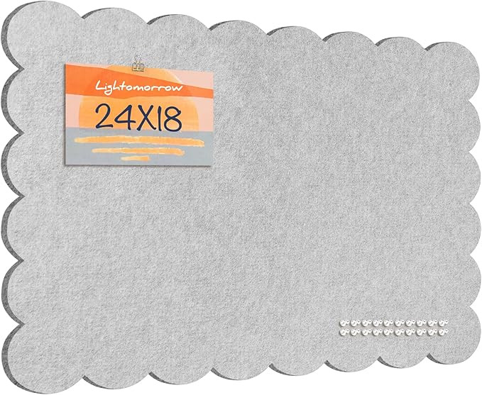Scalloped Bulletin Board, 24 x 18 Inches Felt Pin Board - Decorative Cork Alternative for Wall, F... | Amazon (US)