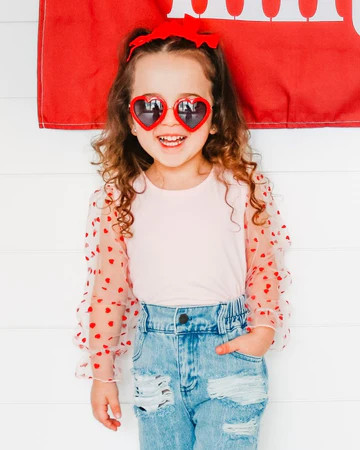 Destinee Sheer Dot Sleeve Leotard - Queen of Hearts | Bailey's Blossoms