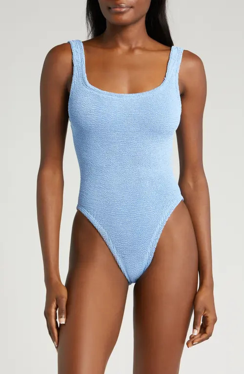Hunza G Crinkle One-Piece Swimsuit in Cornflower at Nordstrom | Nordstrom