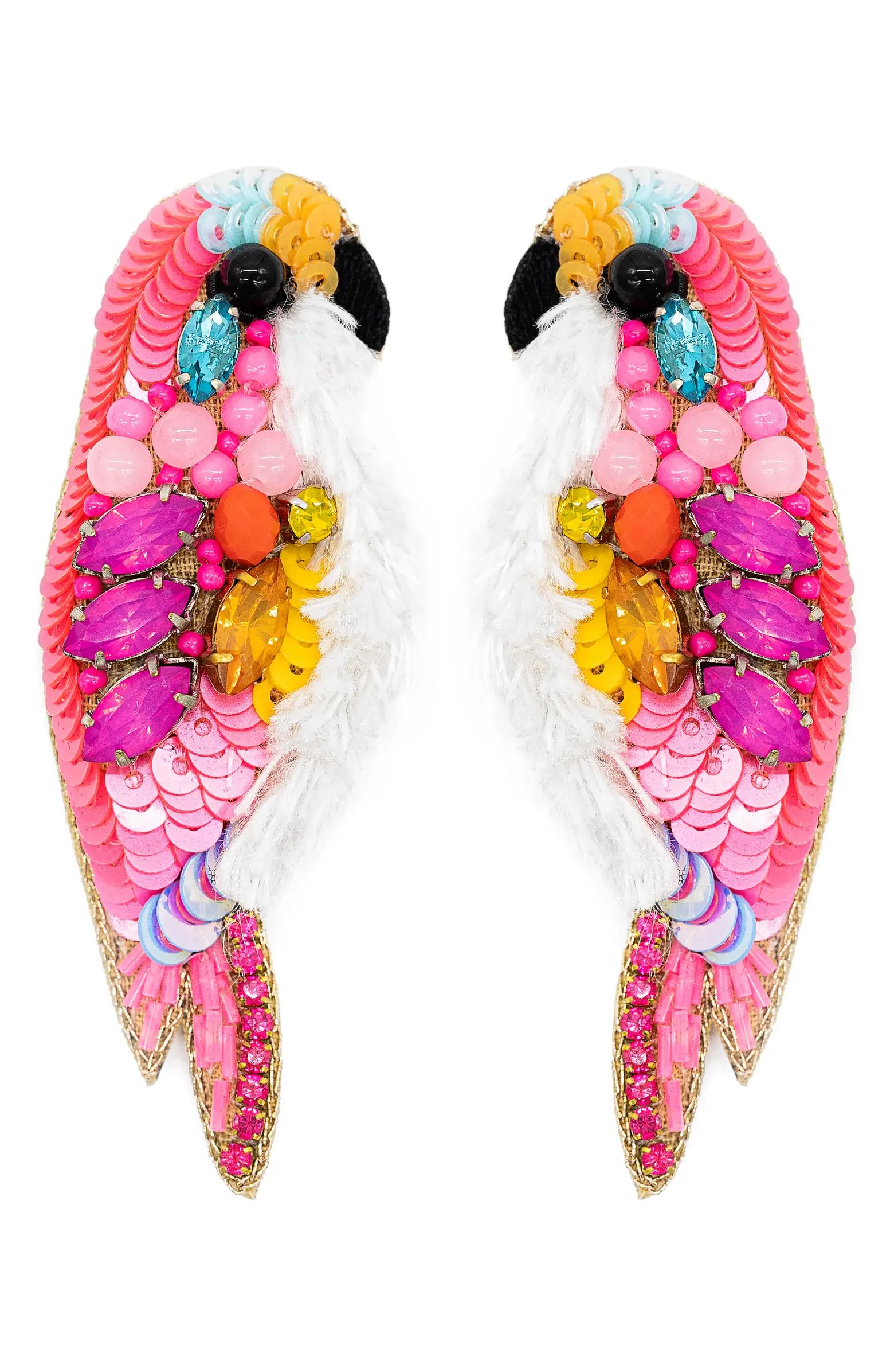 Allie Beads Pink Parakeet Beaded Earrings | Nordstrom | Nordstrom