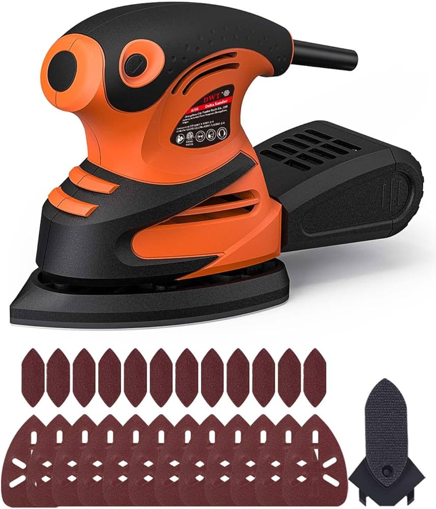 DWT Detail Sander, 1.5A 15000 OPM Electric Sander with 24pcs Sandpapers, Efficient Dust Collectio... | Amazon (US)