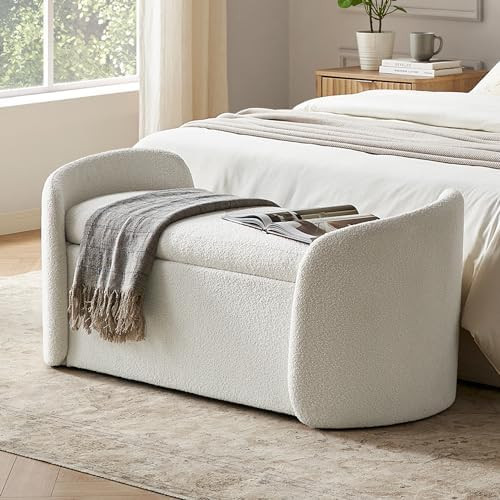 mopio Sophie 51" Ottoman Storage Bench, Entryway and Window Seating, End of Bed Curved Stool for ... | Amazon (US)