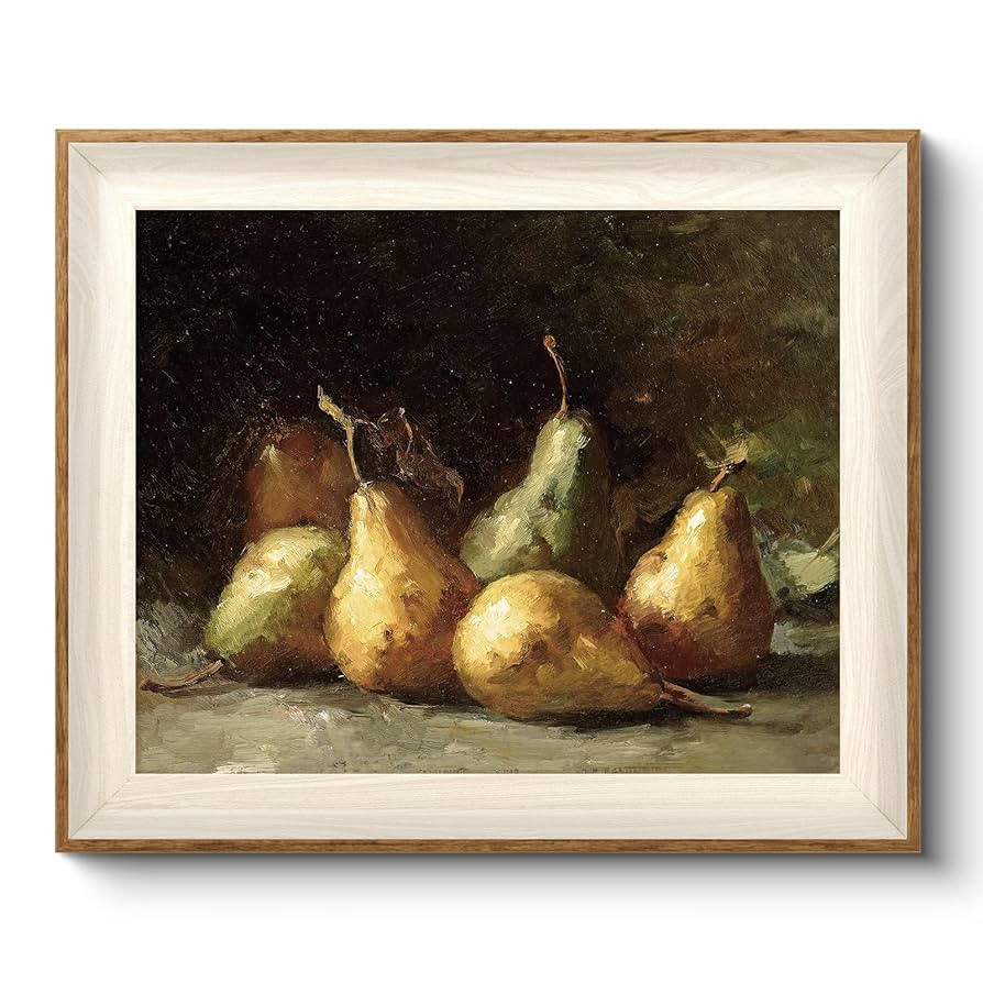 VIYYIEA Framed Wall Art for Living Room, Pears Canvas Prints, Vintage Home Decor, Fruits Painting... | Amazon (US)