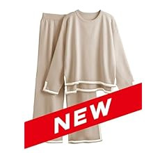 Tanming Women's 2 Piece Outfits Long Sleeve Knit Sweater Top Wide Leg Pants Lounge Sets Tracksuit... | Amazon (US)