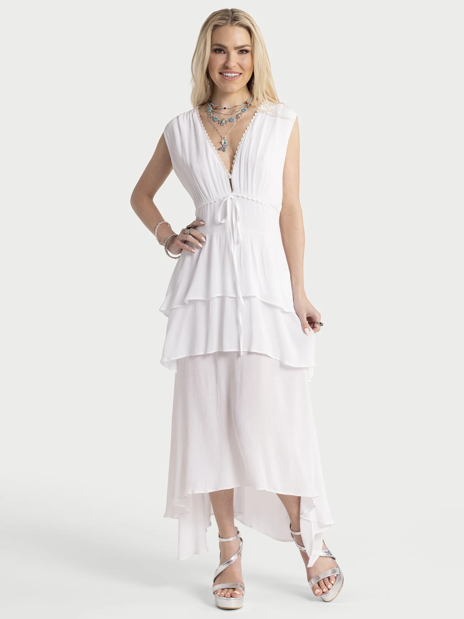 Jessica Simpson Women's Genna V Neck Dress, Sizes XS-XL | Walmart (US)