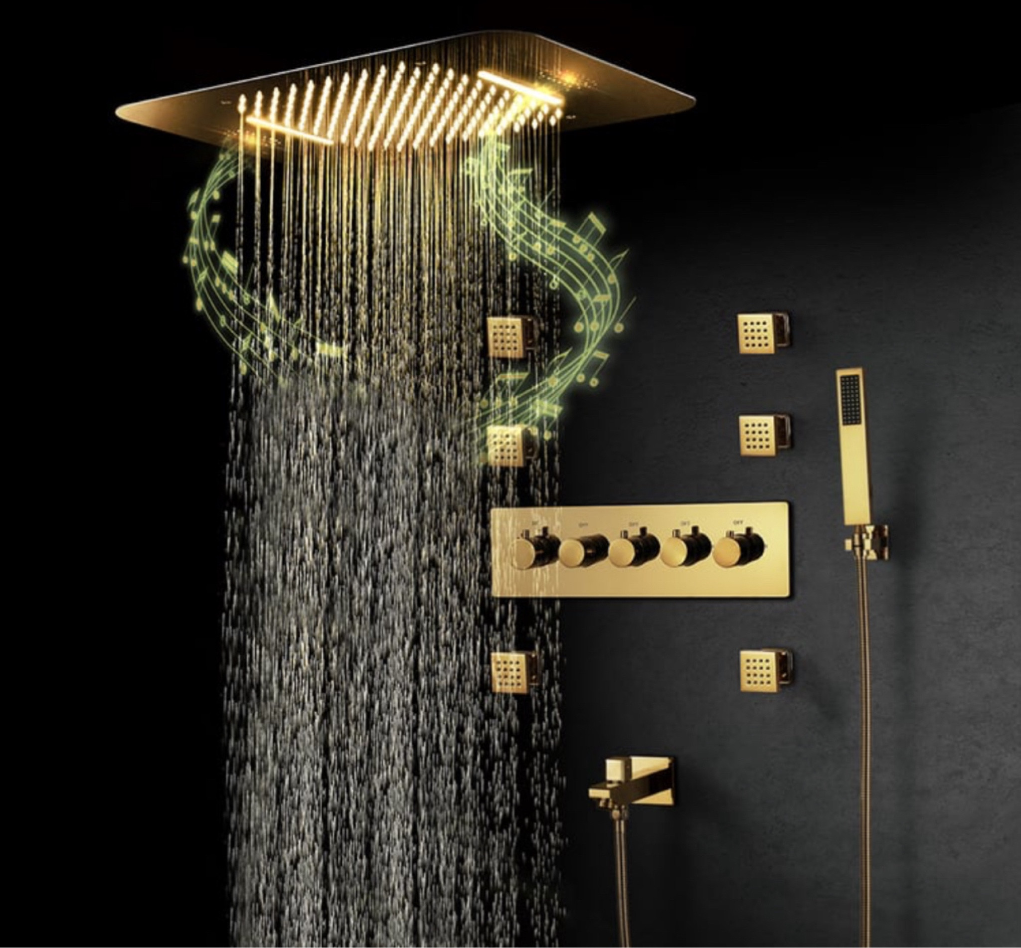 Wall-Mounted Shower System In Gold Thermostatic 4 Functions 23"

#LTKHome #LTKStyleTip #LTKHoliday