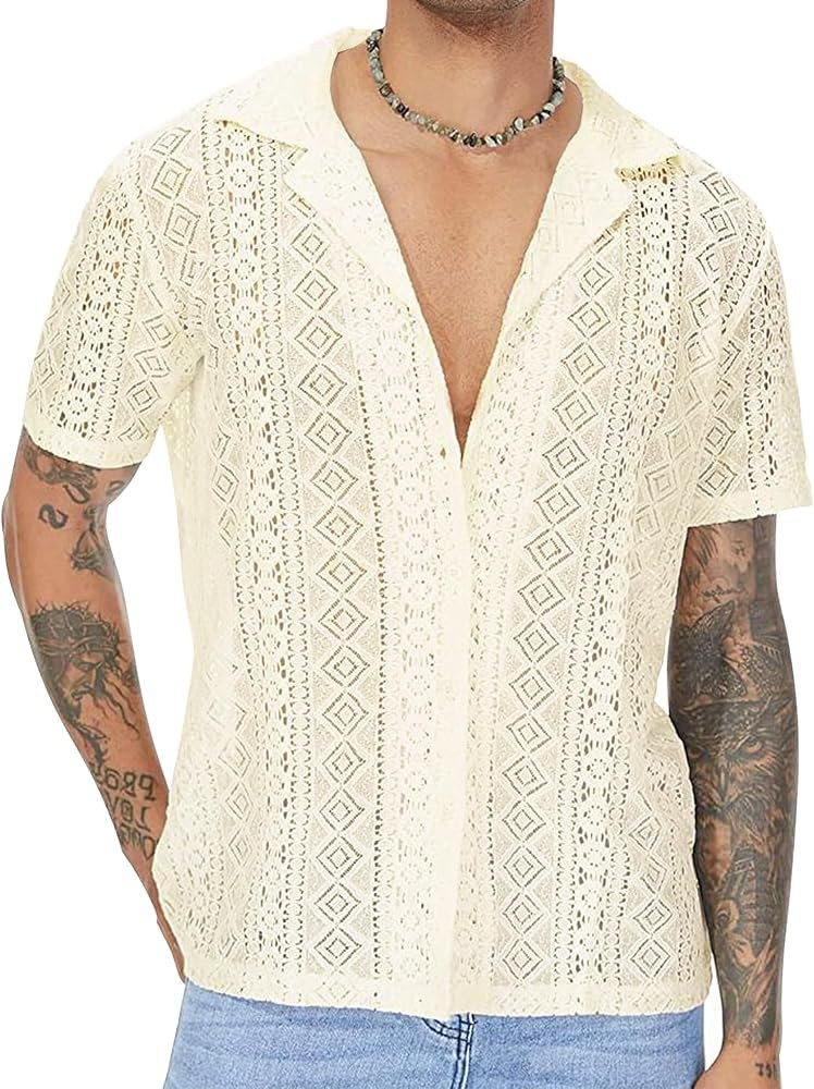 Panegy Men's Sheer Mesh See Through Tshirt Workout Gym Muscle Shirts Party Club Rave Disco Tank T... | Amazon (CA)