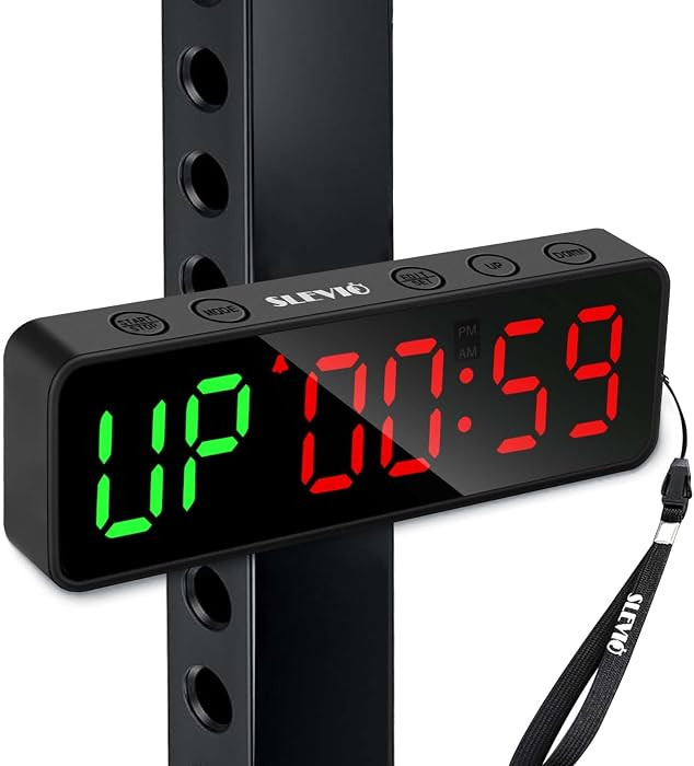 Small Gym Timer Clock Stopwatch Magnetic Workout Interval Timer, Large LED Digital Display, Home ... | Amazon (US)