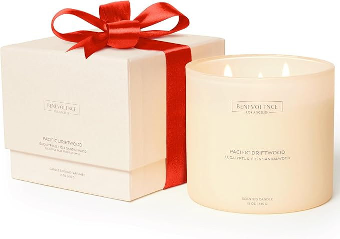 Benevolence LA Pacific Driftwood Scented Candle | Eucalyptus, Fig & Sandalwood | 15oz, 50-Hour Bu... | Amazon (US)