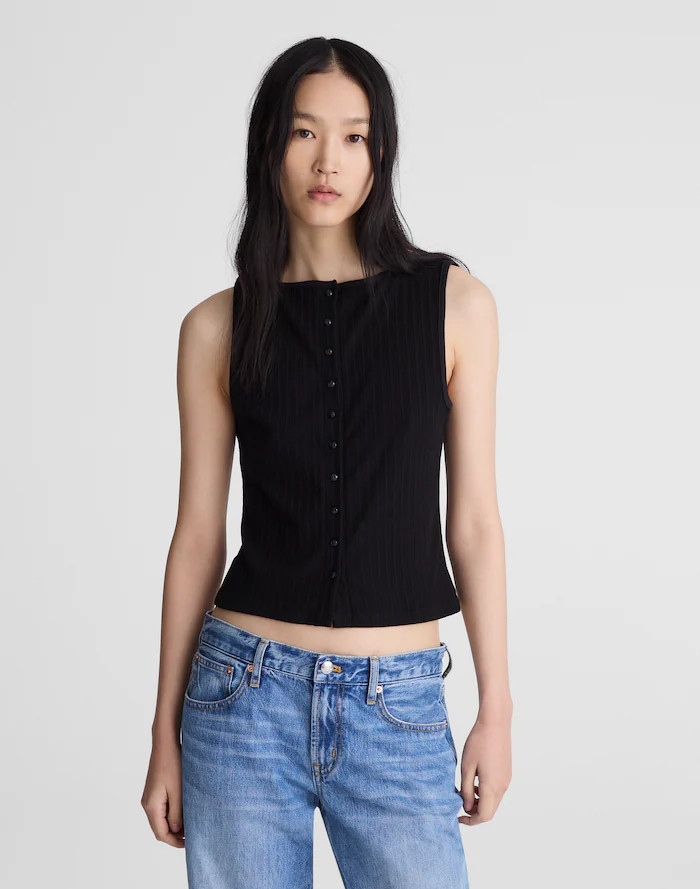 Ribbed Crewneck Shell Top | Madewell