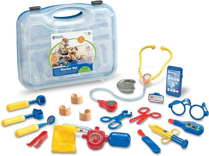 Learning Resources Pretend & Play Doctor Kit For Kids, Blue Doctor/Veterinarian Costume, 19 Piece... | Amazon (US)