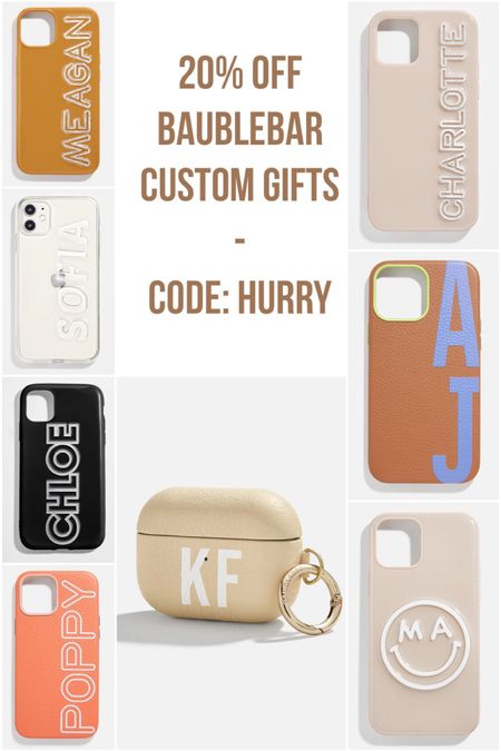 20% off Custom Gifts at Baublebar 
Code: HURRY 
Tech Cases 



#LTKsalealert #LTKunder100