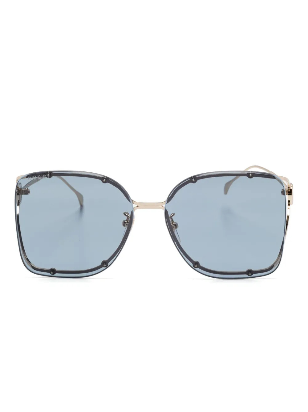 Gucci Eyewear oversize-frame sunglasses - Gold | Farfetch Global