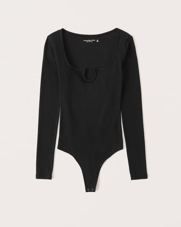 Ribbed Notch-Neck Bodysuit | Abercrombie & Fitch (US)