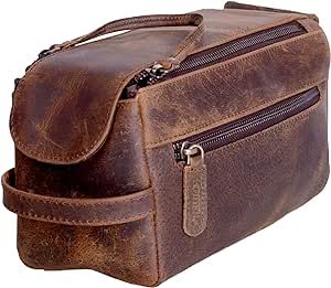 Premium Buffalo Leather Unisex Toiletry Bag Travel Dopp Kit Shaving kit (Distressed Tan) : Amazon... | Amazon (CA)