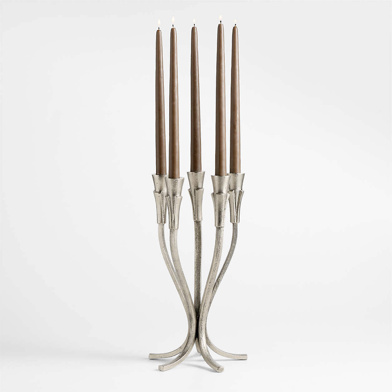 Peutre Antique Pewter Aluminum Taper Candelabra by Jeremiah Brent + Reviews | Crate & Barrel | Crate & Barrel