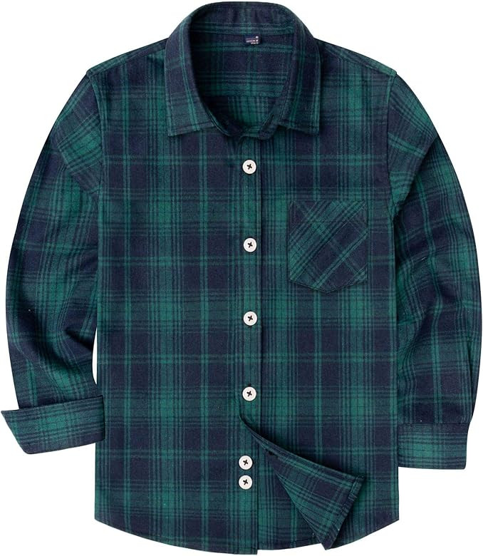 siliteelon Toddler Baby Boys Plaid Flannel Shirt Long Sleeve Button Down Shirts | Amazon (US)