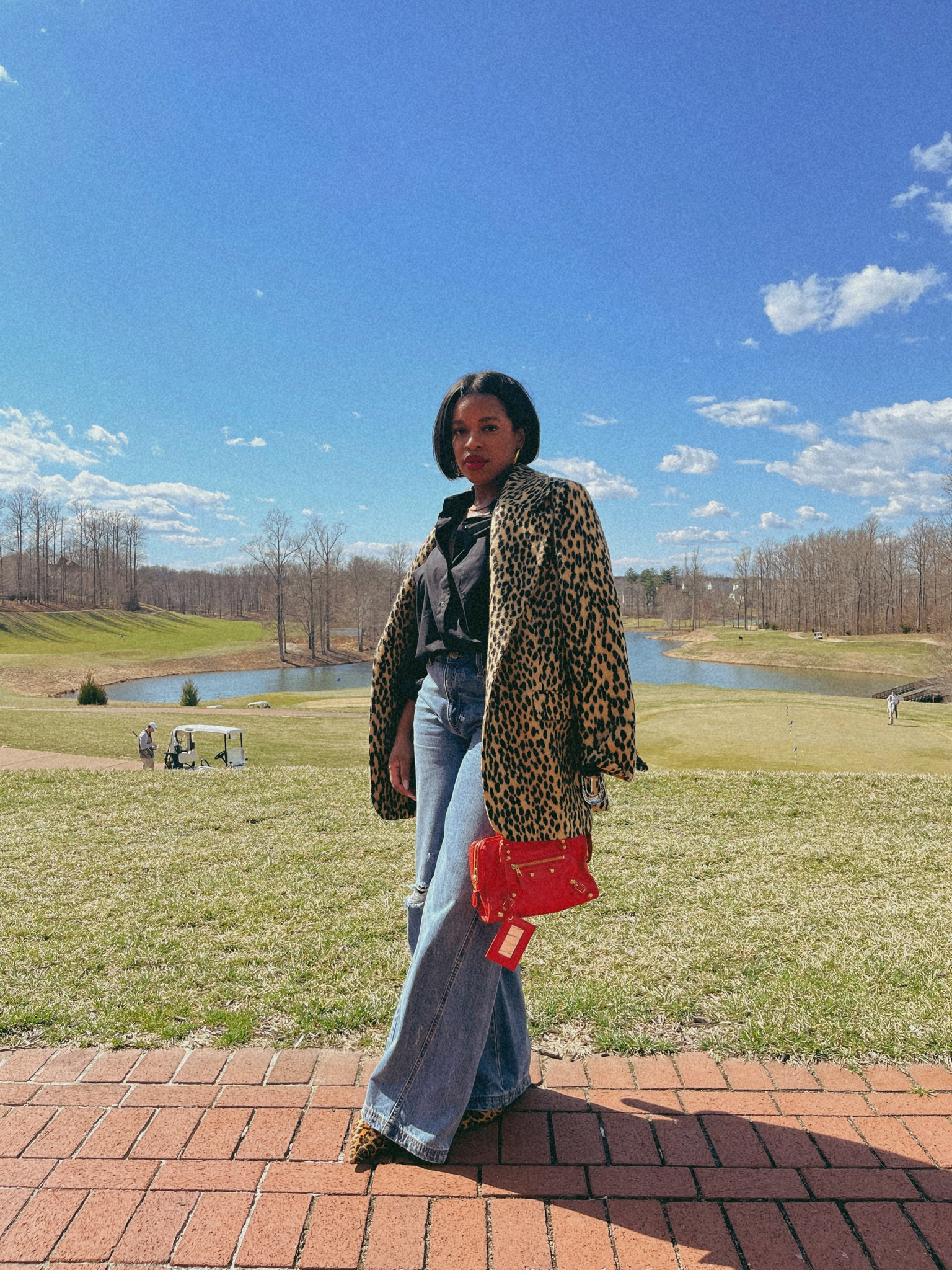 Wearing a large in the blazer but totally coulda gotten my size , a mediumm