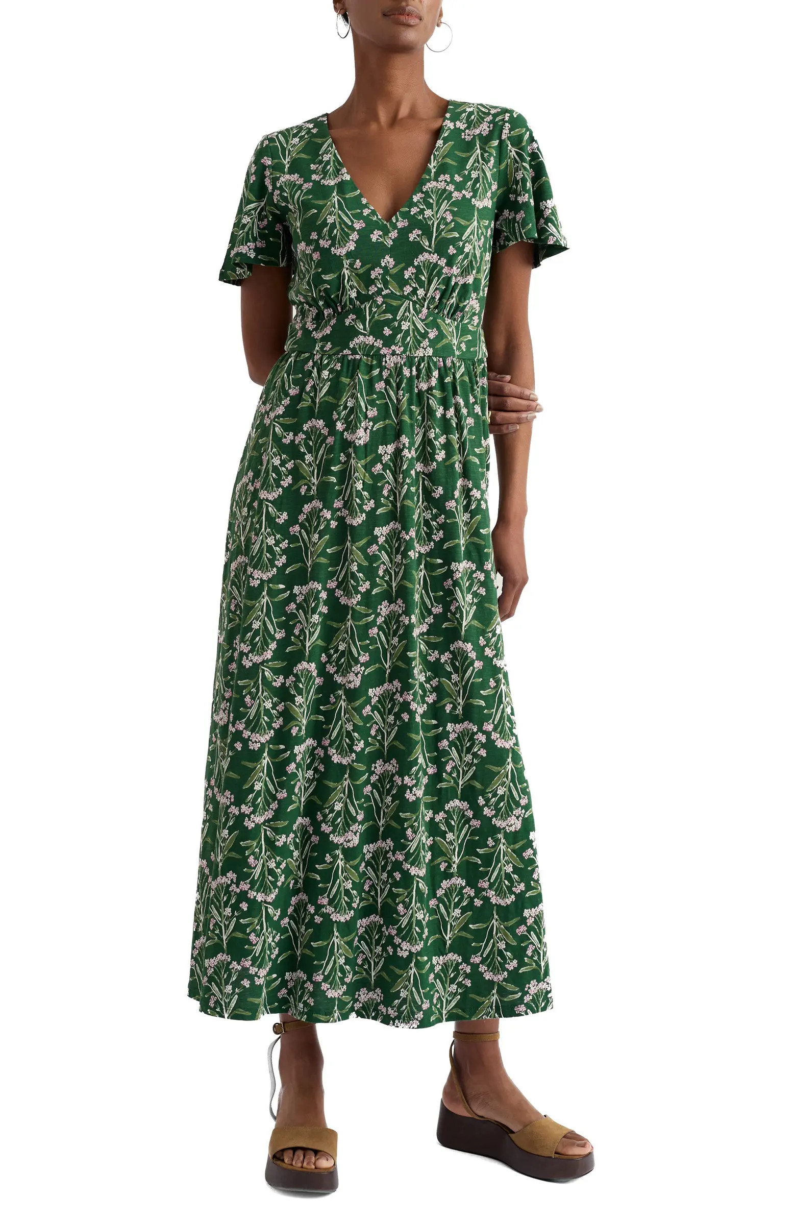 Chateaux Floral Organic Cotton Midi Dress | Nordstrom