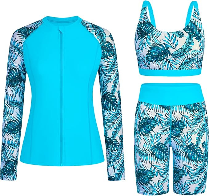 Arolina Womens Rash Guard Long Sleeve Swim Shirts Swimsuit 2026 Bathing Suit with Womens Swim Sho... | Amazon (US)