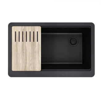 Bellucci 33" Farmhouse Single Basin Composite Kitchen Sink with Cutting Board | Build.com, Inc.