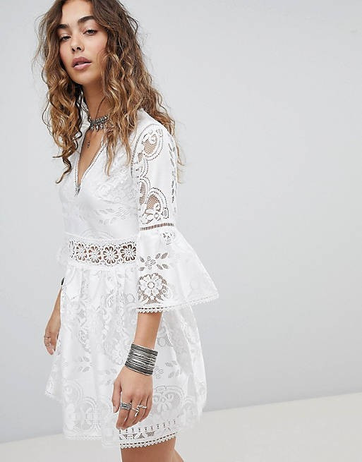 Kiss The Sky Lace & Jaquard Dress | ASOS (Global)