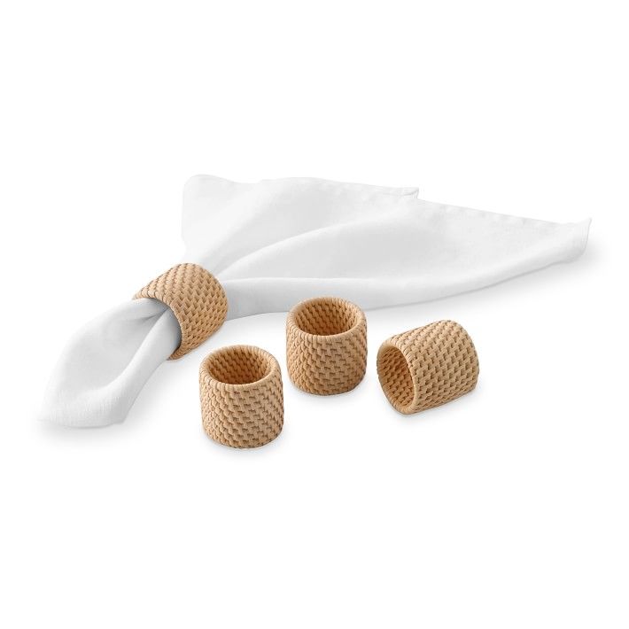 Light Woven Napkin Rings, Set of 4 | Williams-Sonoma