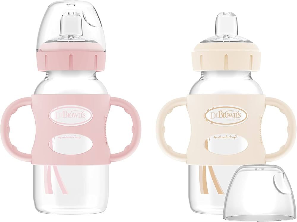 Dr. Brown’s® Milestones™ Wide-Neck Sippy Bottle with 100% Silicone Handles, Easy-Grip Bottle... | Amazon (US)