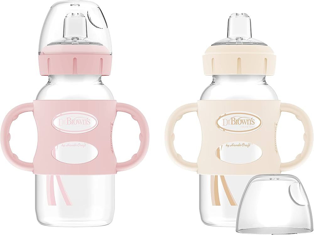 Dr. Brown’s® Milestones™ Wide-Neck Sippy Bottle with 100% Silicone Handles, Easy-Grip Bottle... | Amazon (US)