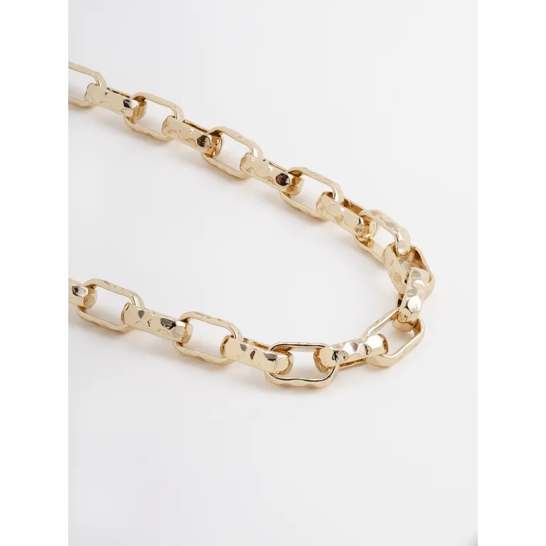 Scenario Women's Gold-Tone Chunky Twist Chain Necklace | Walmart (US)